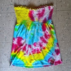 Juicy Couture tie dye Terry cloth swim coverup L